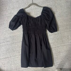high neck linen mini dress GENIE LINEN MINI DRESS
